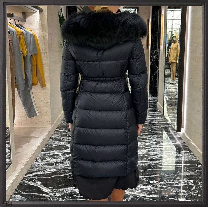 Brand New Moncler Boedic Long Down Jacket midnight blue