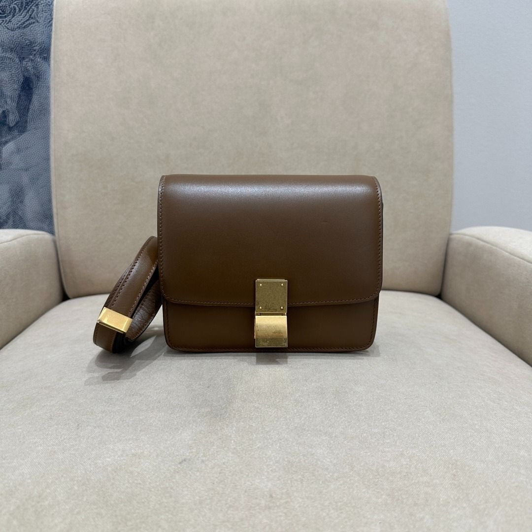 Celine Small Classic Box Bag in Brown