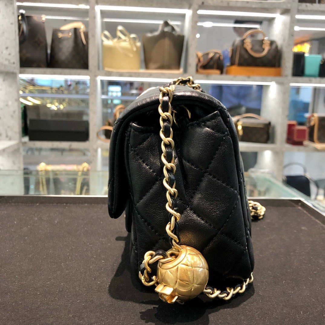 Chanel Pearl Crush CF mini square with golden ball