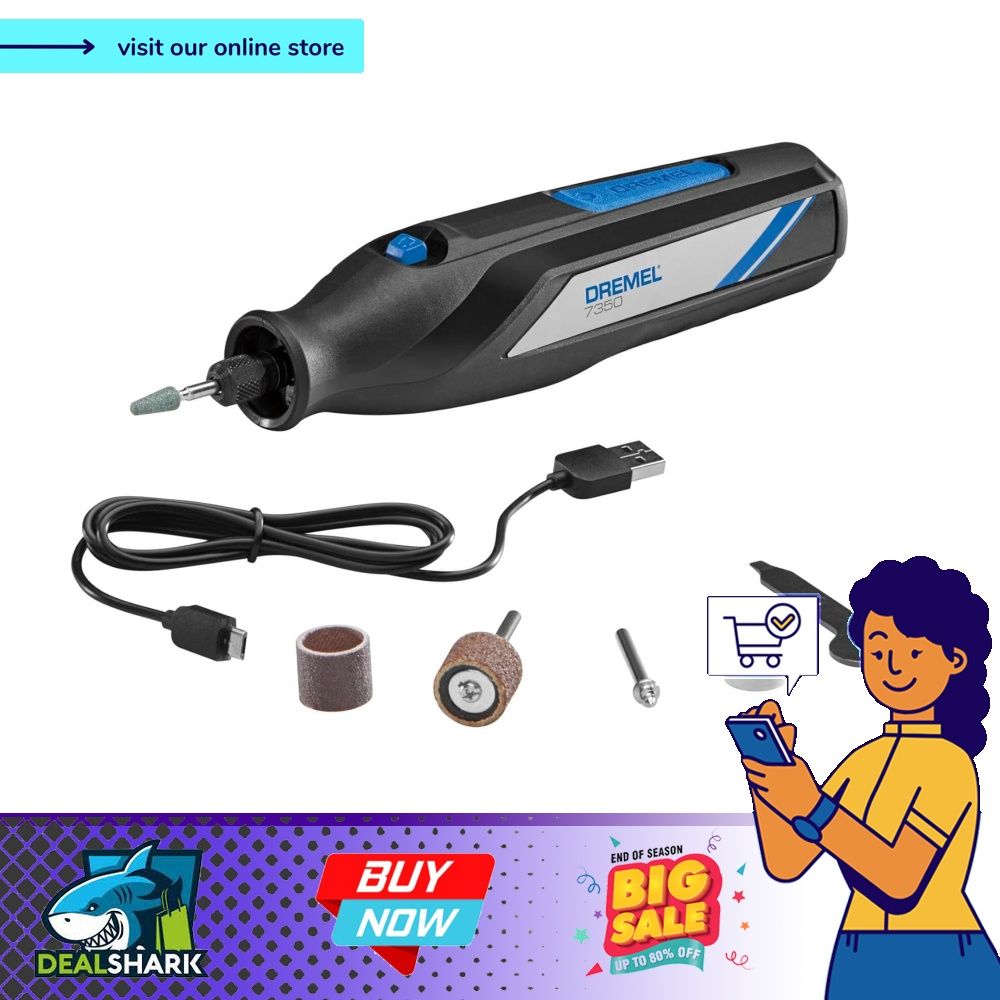 Dremel 7350 5 Cordless Rotary Tool Kit Includes 4V Li ion Battery and 5 Rotary Tool Accessories Ideal for Light DIY Projects and Precision Work