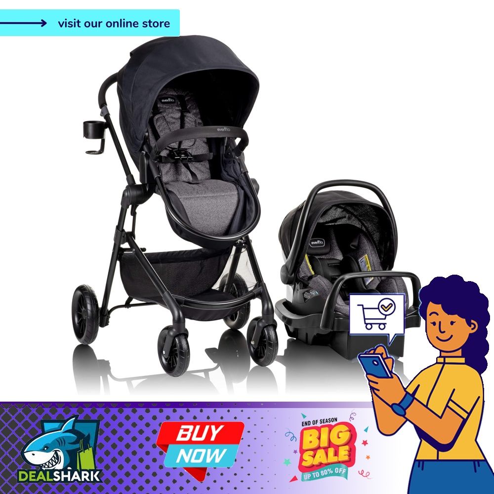 Evenflo Pivot Travel System with LiteMax Infant Car Seat Casual Gray Casual Grey Babies Kids Going Out Strollers on Carousell