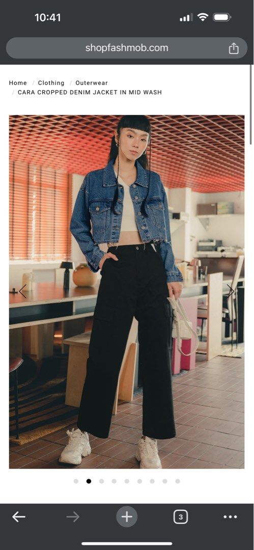 Cara cropped denim jacket top