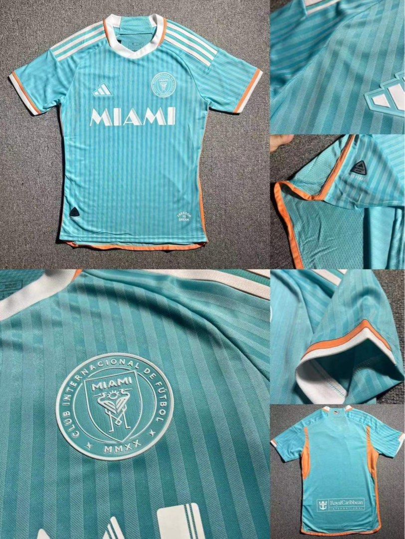 Inter Miami Jersey (Category: Other Sports Equipment and Supplies) located in Singapore. Submitted by anyysports (Listing ID 1329598708, Image 1). Description: Inter Miami 3rd and Special Jersey. Size S to 4XL Player Issue $50 Fans Issue $42 Add Name $10 Add Patch $5.