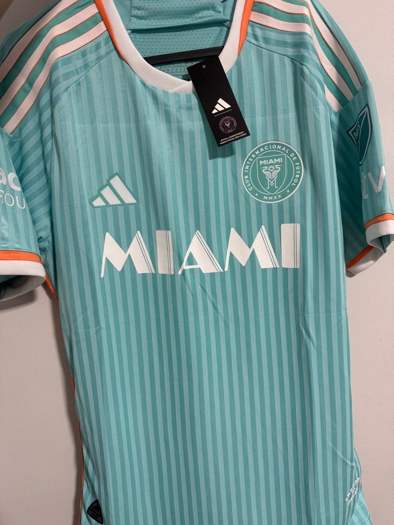 Inter Miami Jersey (Category: Other Sports Equipment and Supplies) located in Singapore. Submitted by anyysports (Listing ID 1329598708, Image 6). Description: Inter Miami 3rd and Special Jersey. Size S to 4XL Player Issue $50 Fans Issue $42 Add Name $10 Add Patch $5.