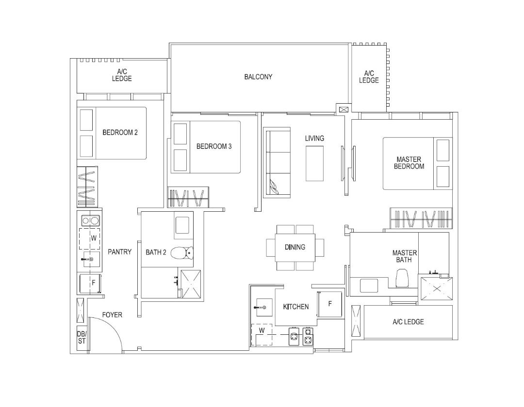 For Sale Rare 3 Bed 2 Bath Dual-Key Unit (Studio Unit + 2BR Unit with Balcony), 958sqft, Fully-Tenanted, High Rental Yield @Sims Urban Oasis62863113746050114