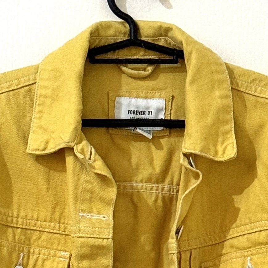 FOREVER21 Yellow Denim Jacket Women s Fashion Coats Jackets and Outerwear on Carousell