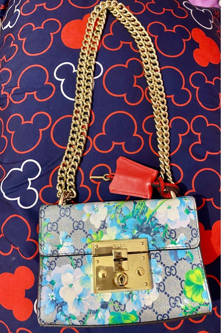 Gucci Bloom Blue Padlock Print GG Coated Canvass Bag Luxury Bags Wallets on Carousell