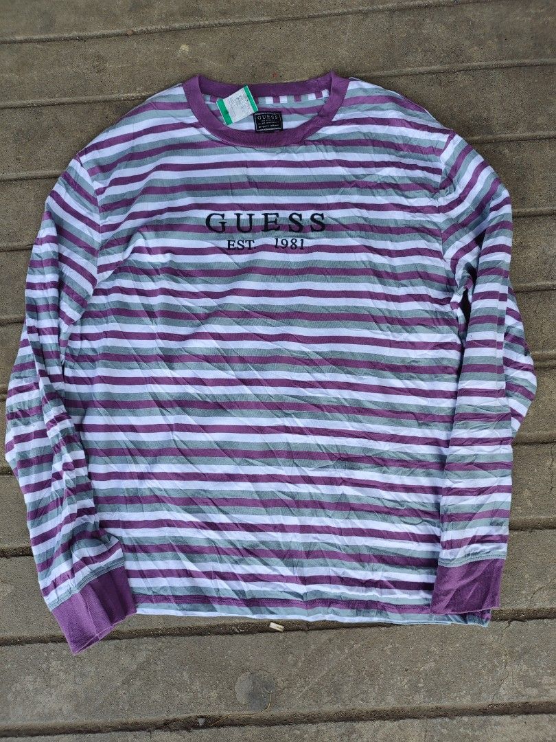 Guess striped shirt mens long sleeve outlet