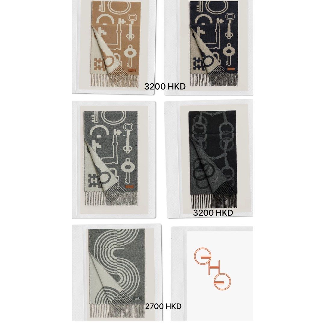 Hermès Casaque PorteClefs muffler 30 X 160cm & Any Mors muffler 25