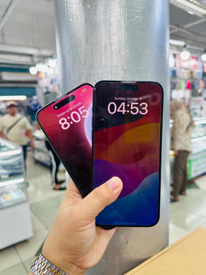 Iphone 15 Pro Max 1TB 97-98% batt FU (Category: iPhone 15 Series) located in San Juan City. Submitted by javedsgadgetshop (Listing ID 1329588738, Image 2). Description: OPEN FOR INSTALLMENT VIA CREDIT CARD/GGIVES/SPAY/BILLEASE & SWAP/TRADE-IN! BUY AND SELL! Quick Specs : Iphone 15promax •1TB •NTC Variant •Good batt health •Factory Unlock •95% Smoothness •No hidden issue | No Repaired •100% Authentic | Not Refurbished •w/ OEM Charger & store warra