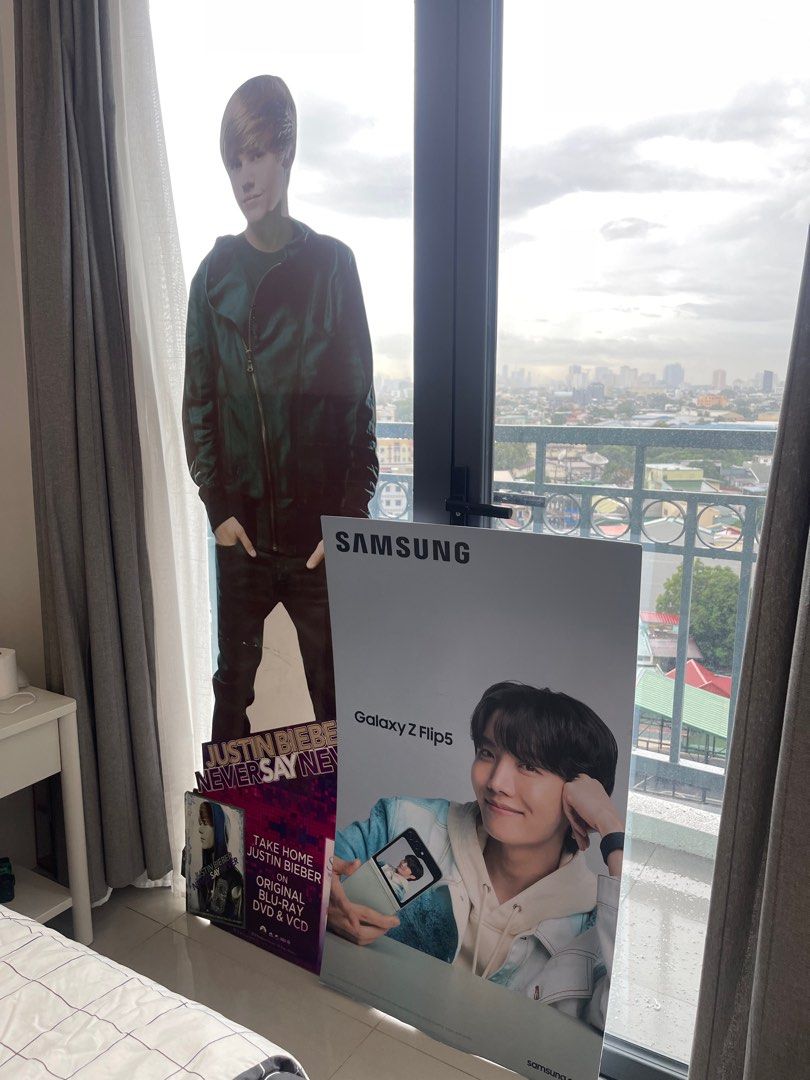 justin bieber and bts jhope standee (Category: K-Wave Merchandise) located in Makati City. Submitted by darlenesamson2 (Listing ID 1329484981, Image 1). Description: take both for 2,500. each for 1,500..