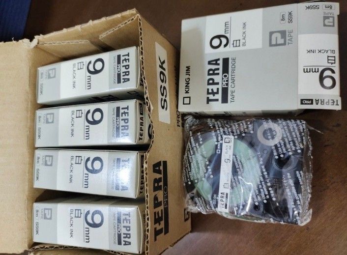 KING JIM TEPRA PRO (Category: Printers, Scanners & Copiers) located in Pulilan. Submitted by cbssurplus (Listing ID 1329646166, Image 3). Description: KING JIM TEPRA PRO TAPE CARTRIDGES FROM JAPAN 380 EACH , 1700 1 BOX =5PCS.