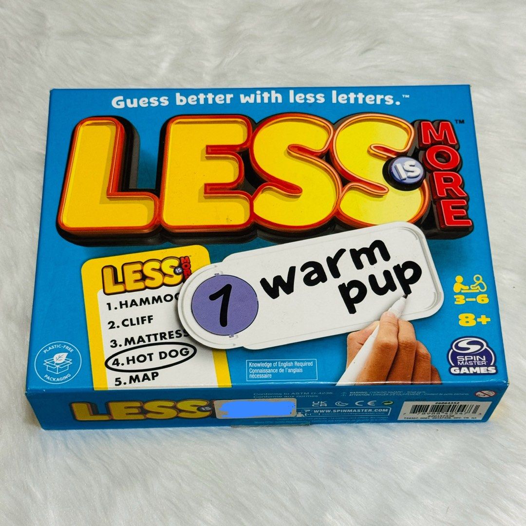 Less Letters Less is More Board Game Fun Word Letter Card Game Ages 8+ 3-6 Players ...