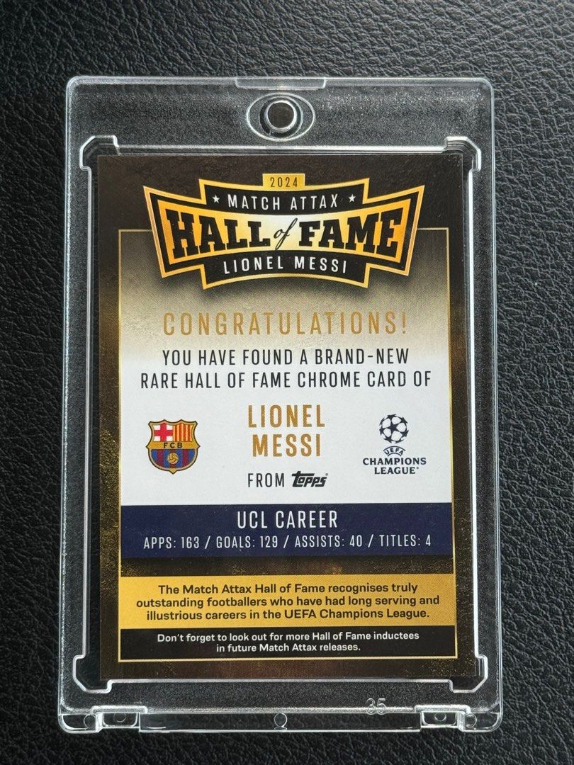 Lionel Messi HALL OF FAME 20242025 TOPPS MATCH ATTAX, Hobbies & Toys