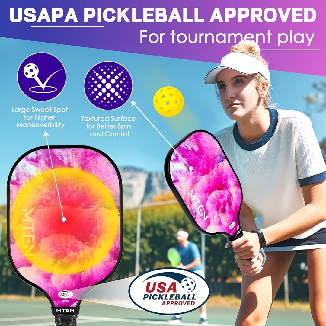 MTEN Pickleball Paddle and Balls in Bloom (Category: Racket and Ball Sports) located in Paranaque City. Submitted by the_goodfind (Listing ID 1329598291, Image 2). Description: > MTEN Pickleball Paddle and Balls in pink bloom: designed with unique fiberglass and polypropylene honeycomb core technology, perfect for beginners! > With good reviews (https://youtu.be/E8a2ZEmLOfM?si=jcVwtS2M4UfF6tWL) > Brand new; guaranteed authentic, bought from USA >