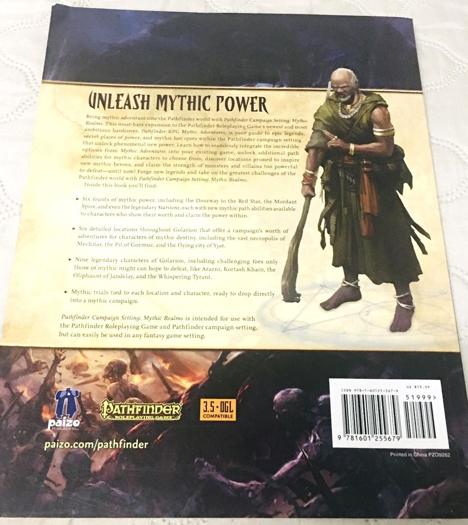 Pathfinder Mythic Realms (Campaign Setting), Hobbies & Toys, Books ...