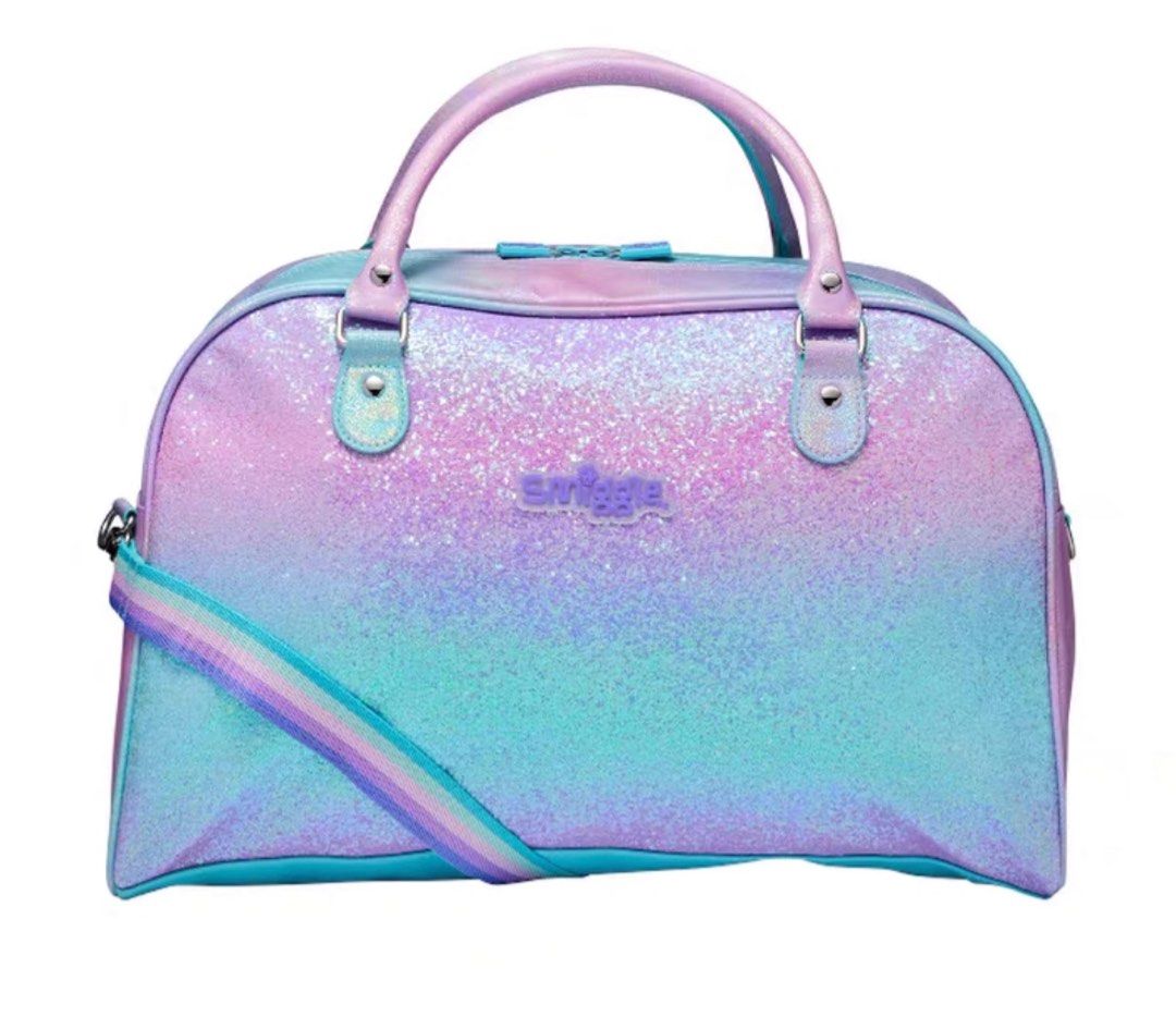 Smiggle Duffle Gym Travel Luggage Bag glitters Purple Hobbies Toys Travel Luggages on Carousell