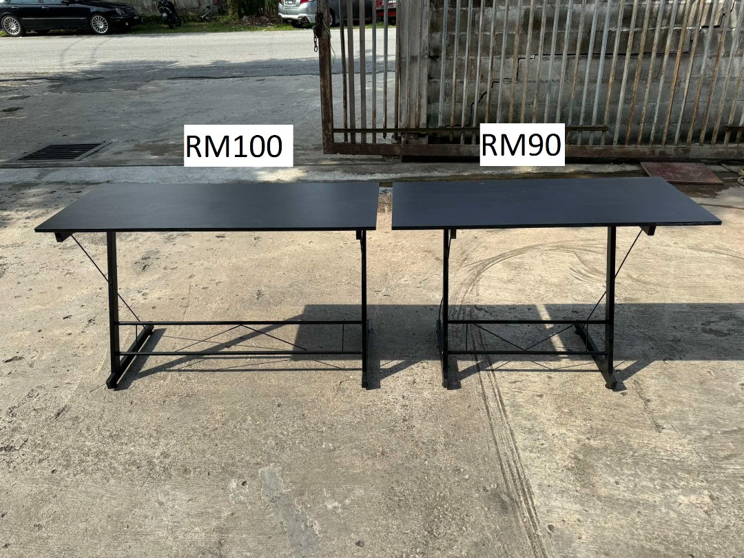 Steel Frame Meja Study Desk Computer Table, Furniture & Home Living ...