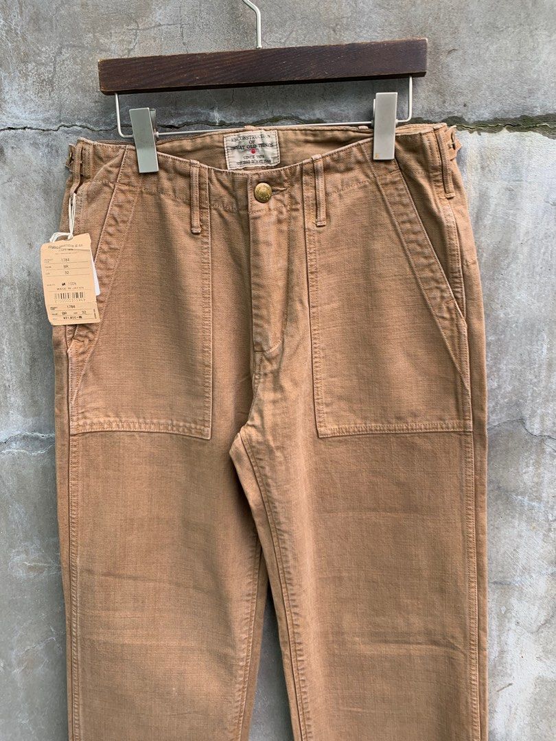Studio D’artisan Work Pants (Category: Jeans) located in Baguio. Submitted by lordeidara (Listing ID 1329558153, Image 2). Description: 10/10 With tag Not Altered No Inclusion Color: Brown Material: japanese cotton Size on Tag: 32 Thigh: 12 Knee: 10 Waist: 15.5 Inseam: 33 Length: 45 Leg Opening: 8.5 Front Rise:14.