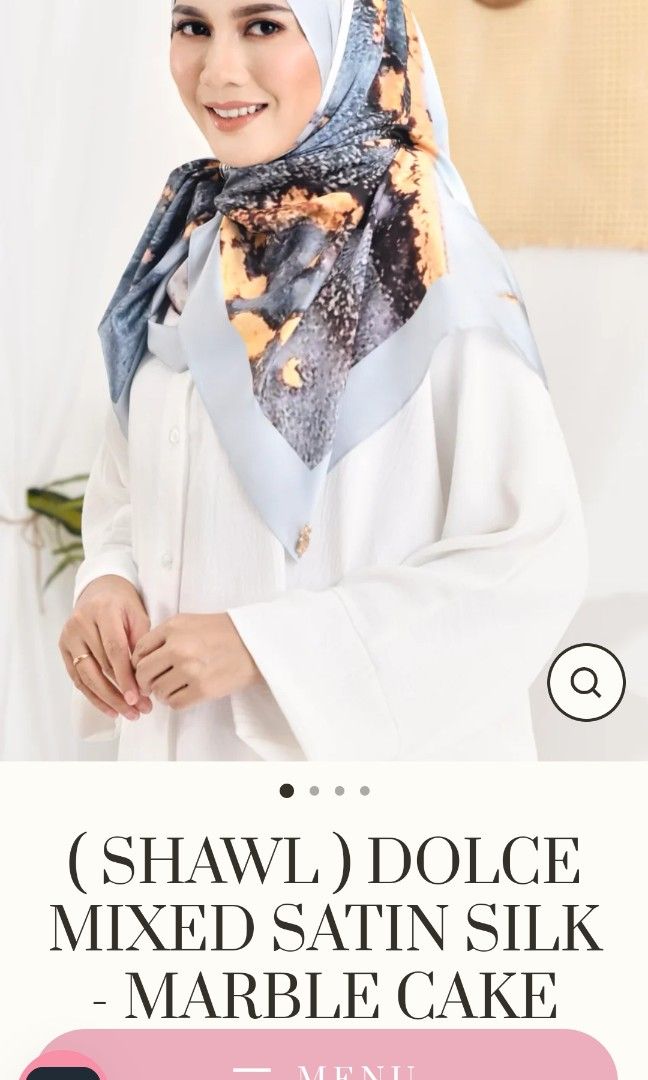 Sugar scarf shawl) Dolce Mixed Satin Silk Marble Cake, Women's