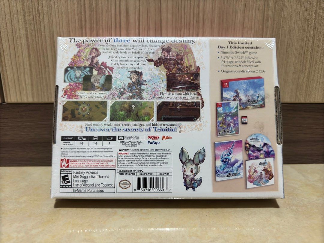Trinity Trigger Nintendo Switch (Category: Nintendo) located in Singapore. Submitted by nekoyang (Listing ID 1329596680, Image 2). Description: Brand new in packaging Pm for more info.