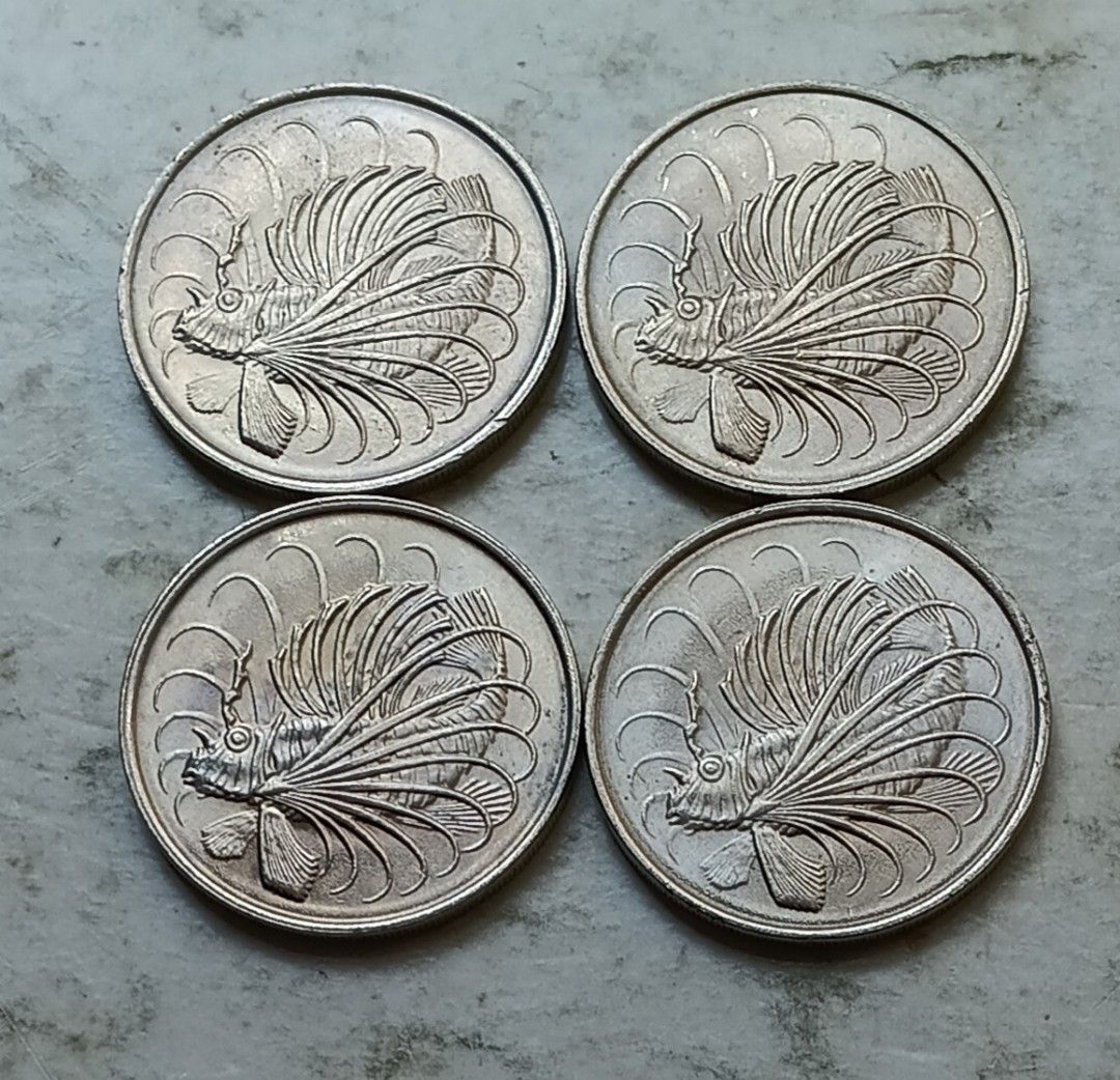 新加坡1980年50仙硬幣共4枚（品相實物如圖）, 興趣及遊戲, 收藏品及紀念品, 錢幣- Carousell