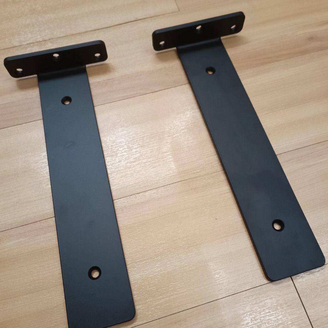 2pcs Heavy Duty Wall Shelf Bracket Black only (Category: Shelves, Cabinets & Racks) located in Lapu Lapu. Submitted by am.thingspreloved (Listing ID 1329718119, Image 1). Description: Details: - 5mm thick - 10 inches - Color: Black - with screws and tox.