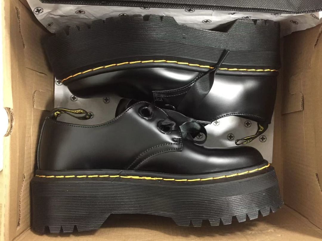 Dr.Martens 1461 2 hole Ross Holly platform shoes for women black Women s Fashion Footwear Boots on Carousell