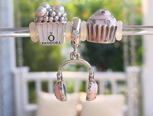 SALE PANDORA DELICIOUS POPCORN CHARM 900 PANDORA PINK HEADPHONES CHARM 950 PANDORA SWEET CUPCAKE CHARM 900 Women s Fashion Jewelry Organizers Charms on Carousell