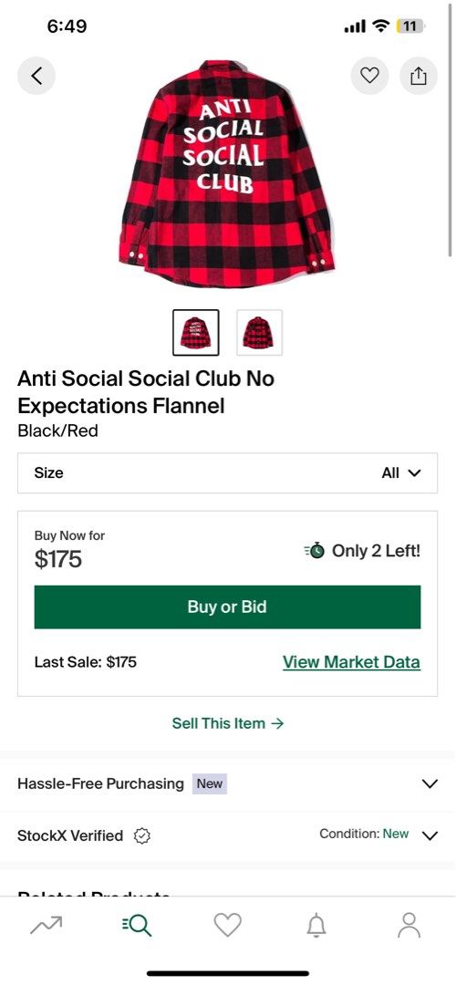 Anti Social Social Club Flannel, Men's Fashion, Coats, Jackets and