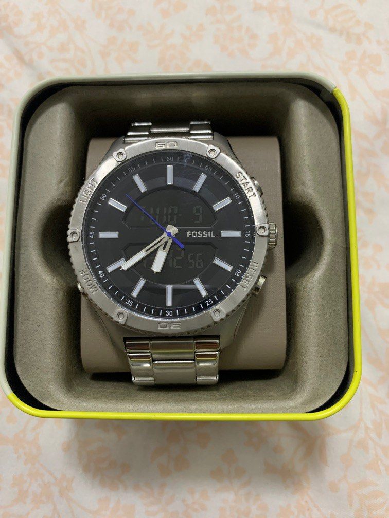 Mens big face fossil watches sales