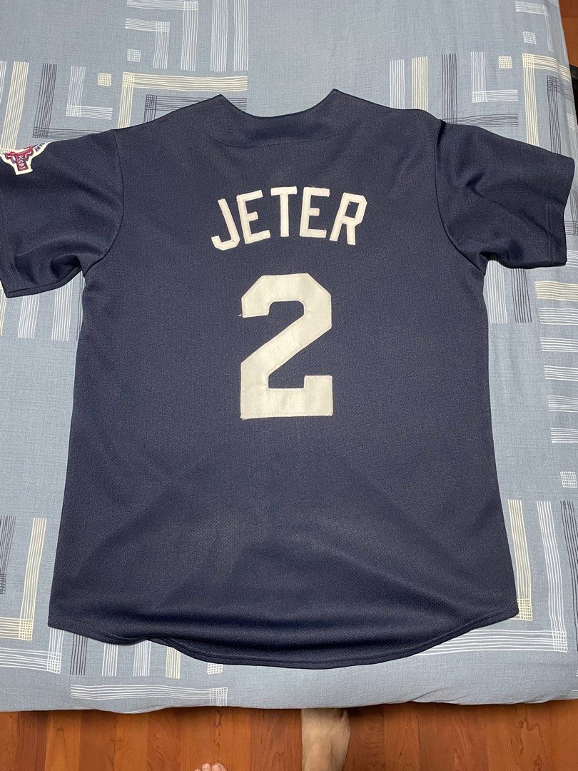Authentic Majestic New York Yankees Derek Jeter 100th Anniversary Commemorative MLB Baseball Jersey