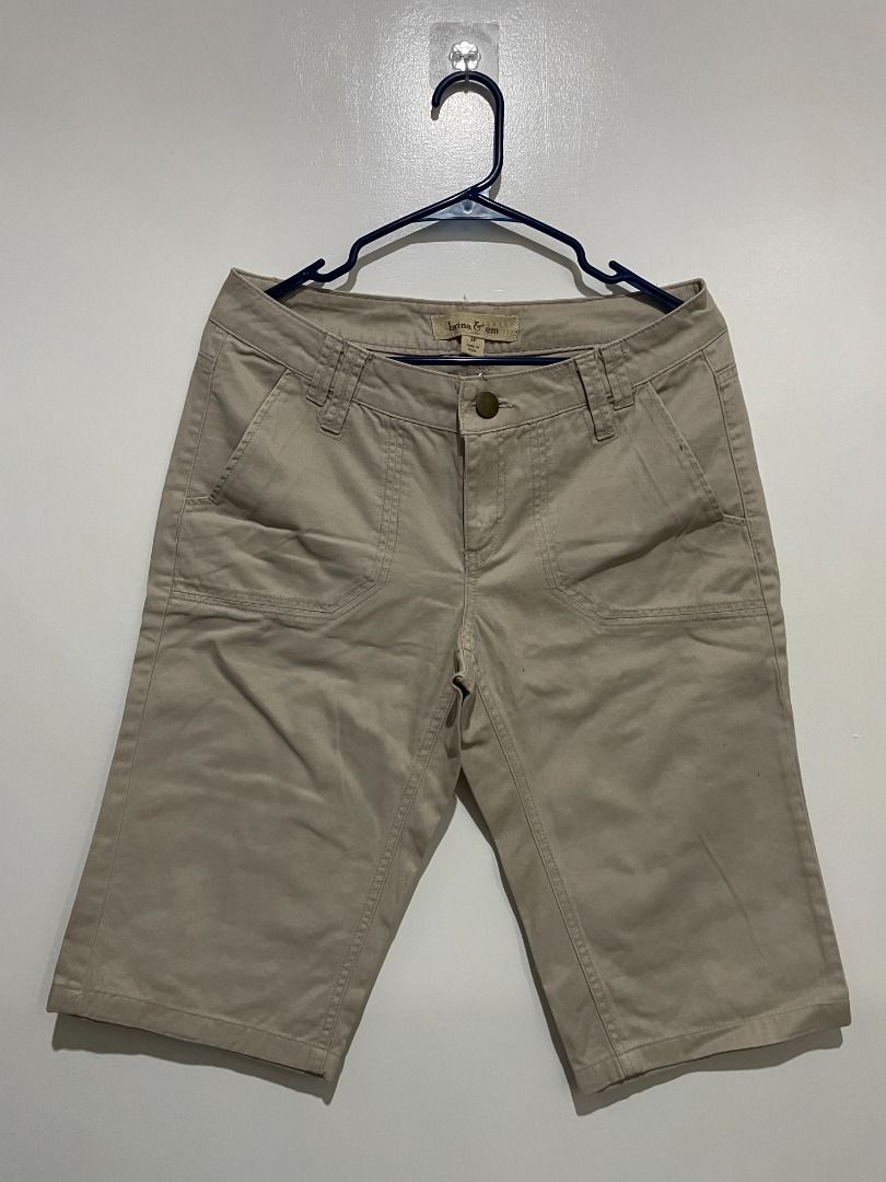Brina Em Khaki Capri Shorts Women s Fashion Bottoms Shorts on Carousell