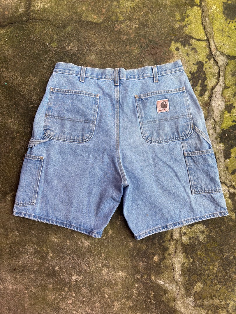 CARHARTT DENIM CARPENTER JORTS Men s Fashion Bottoms Shorts on Carousell