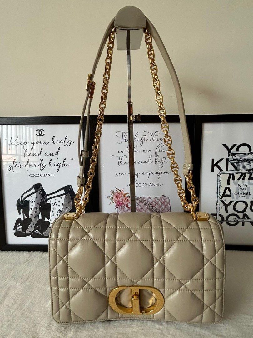 CD Medium Caro Bag (Category: Luxury Bags & Wallets) located in Manila. Submitted by bagislifeshop (Listing ID 1329693392, Image 2). Description: ☑️Available in Pampanga ✅Condition: 9/10 ✅Colour: Sand in GHW ✅Material: Quilted Macrocannage calfskin ✅Size: 25.5 X 15.5 X 8CM ✅Inclusion: Dustbag and receipt .