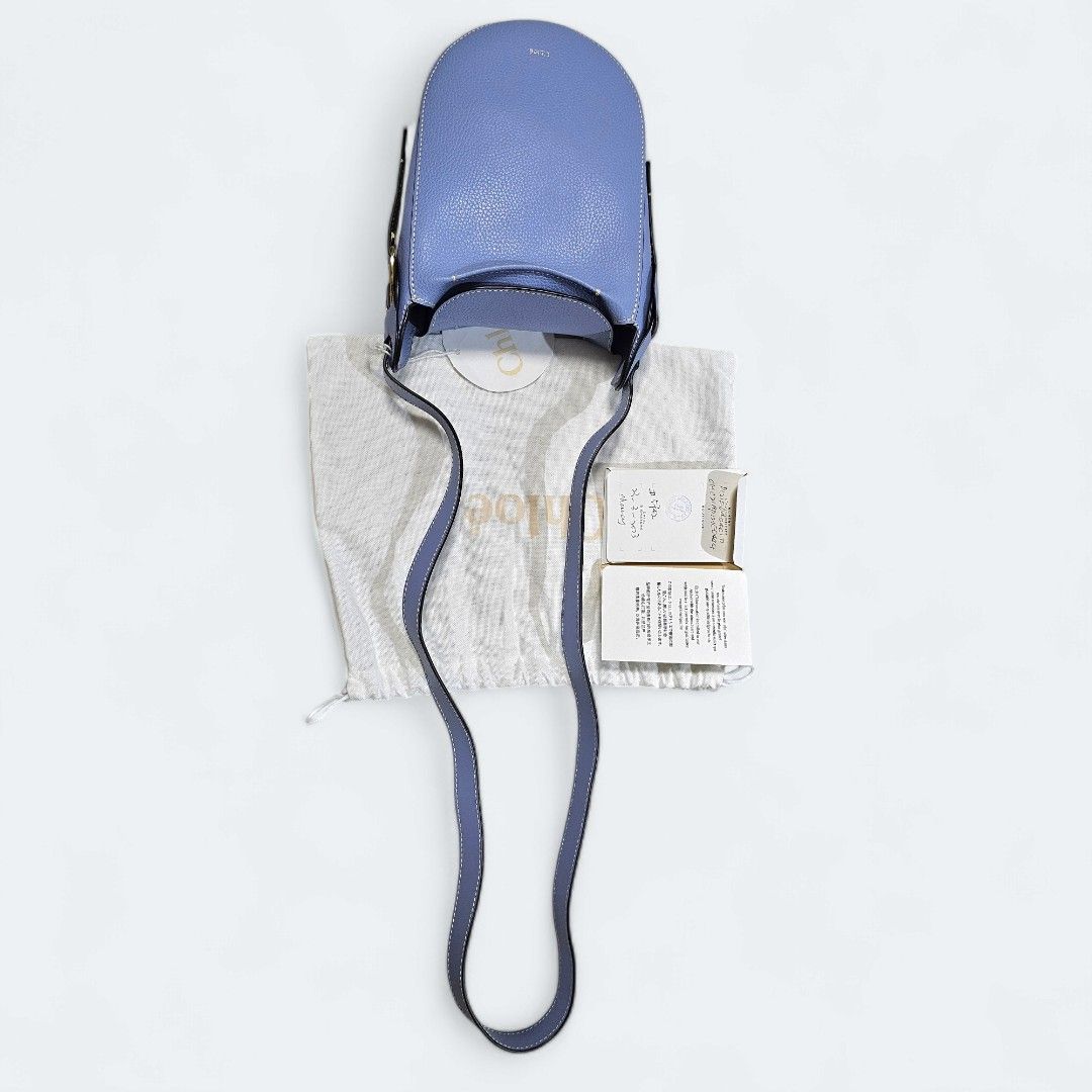 Chloé Mini Darryl Leather Shoulder Bag (Category: Cross-body Bags) located in Quezon City. Submitted by d.ele (Listing ID 1329771714, Image 2). Description: CHLOE Mini Darryl Leather Shoulder Bag Color: Gentle blue Material: pebbled leather Like new. Used once. With dust bag, authenticity card and tag..