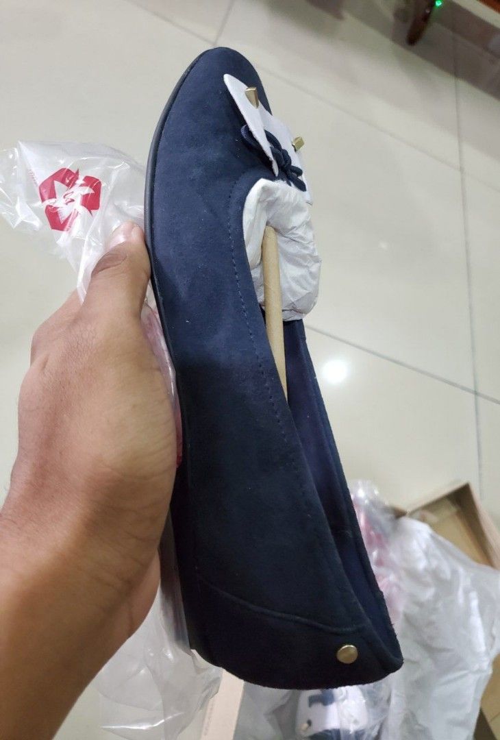 Clarks Women Candra Light Navy Suede Women s Fashion Footwear Flats on Carousell