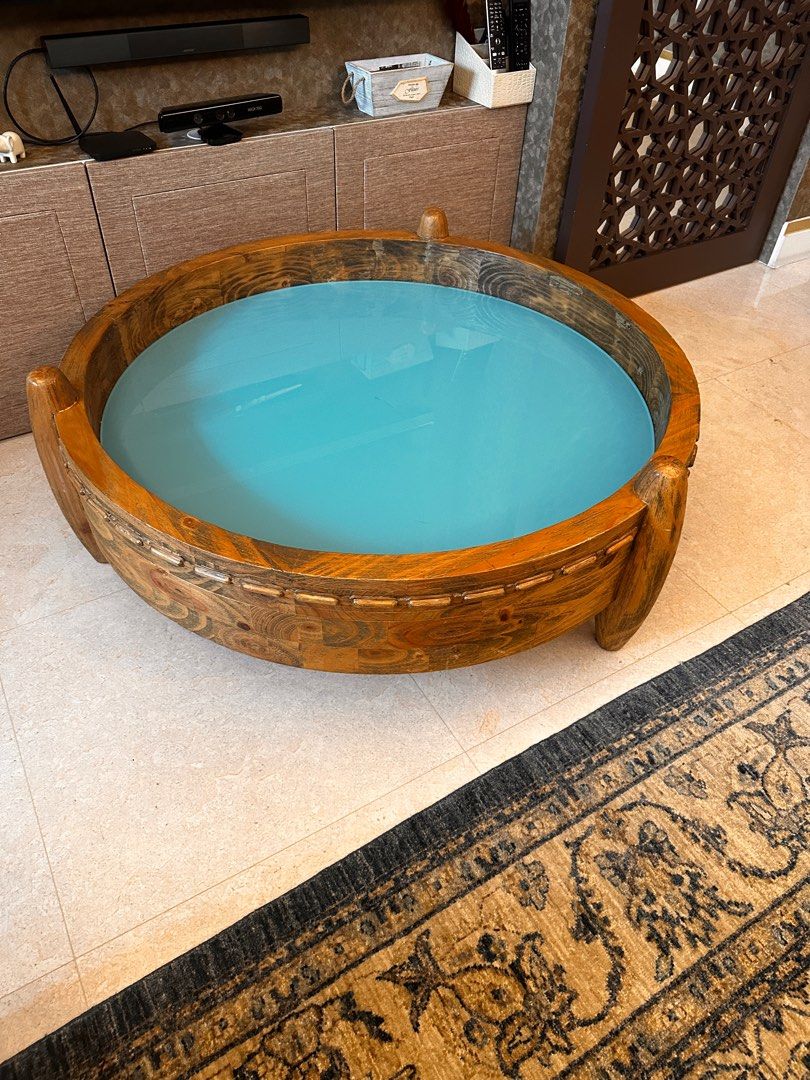 COFFEE TABLE (Category: Tables & Sets) located in Singapore. Submitted by shalini1980 (Listing ID 1329759727, Image 2). Description: Hard wood . Very good quality hard wood designer table . Moroccan style . Bought for a Moroccan themed room.