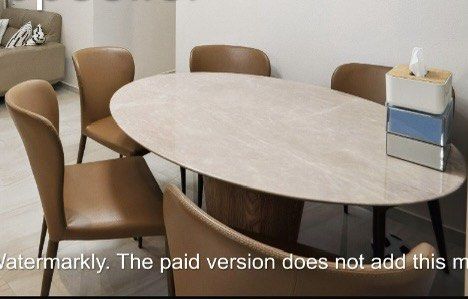 Dining Table Set (Category: Tables & Sets) located in Singapore. Submitted by belladroyal (Listing ID 1329665364, Image 1). Description: Modern round dining table comes with 5 dining chairs Willing to let go at a lower price for sincere buyers Self collection on 15 Nov ,Friday.