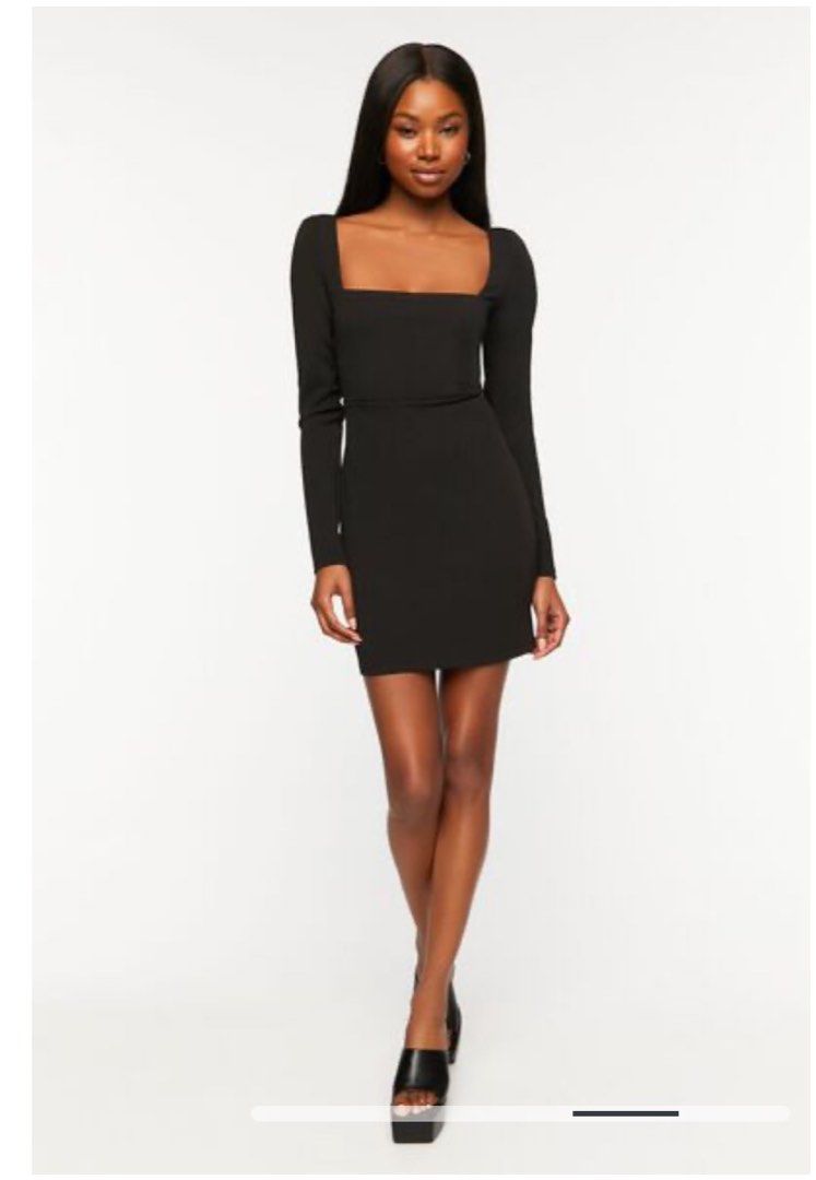 Forever 21 Black Crepe Longsleeve Mini Dress Women s Fashion Dresses Sets Dresses on Carousell