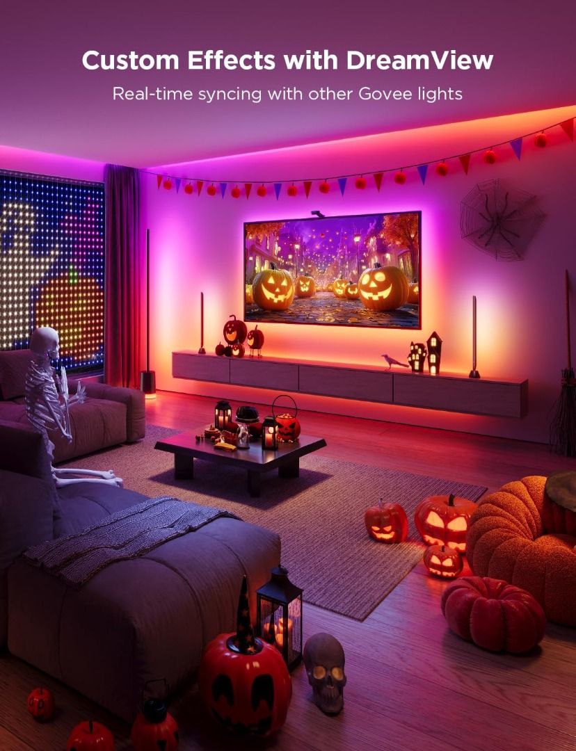 Govee Envisual 98-100 inch TV LED Backlight T2 with Dual Cameras, 21ft ...