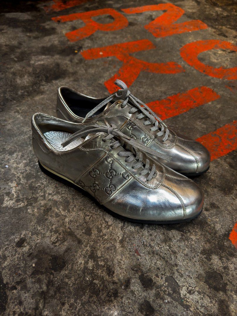 Gucci metallic sneakers hotsell