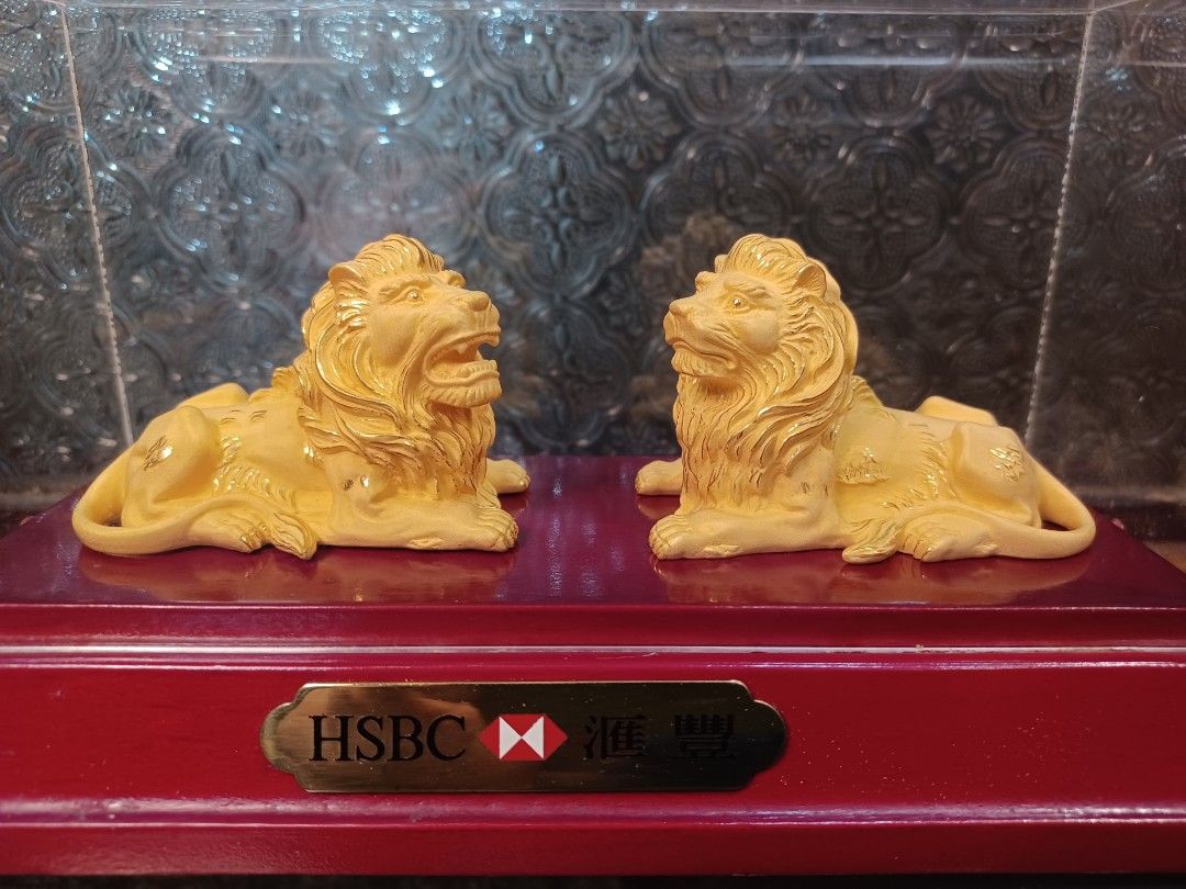 hsbc匯豐銀行鍍金獅子, 興趣及遊戲, 收藏品及紀念品, 古董收藏- Carousell