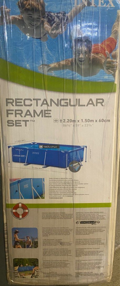Intex Rectangular Frame Set Pool, Furniture & Home Living, Outdoor ...