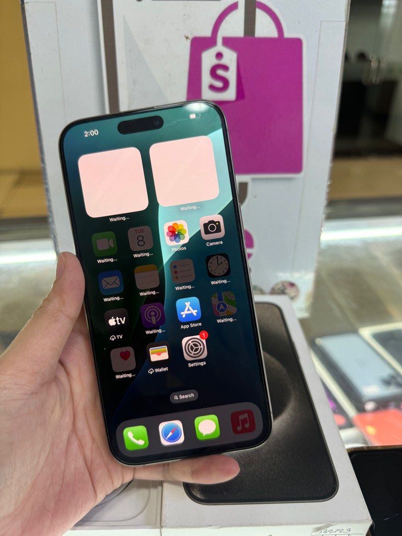 iphone 15 pro max 512gb good as new (Category: iPhone 15 Series) located in Cainta. Submitted by vine_gadget_shop (Listing ID 1329740627, Image 2). Description: iphone 15 pro max 512gb good as new complte package ntc variant warranty until december 2024 pick up store greenhills shopping center we accept trade in we accepy credit card and ggives installment we do cod and door to door we ship nationwide for fast transaction call 09277368323 look fo