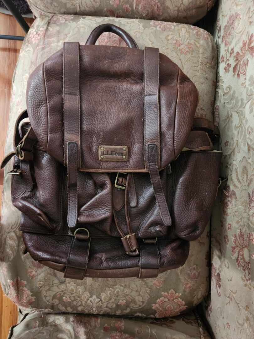 Ll bean leather backpack cheap