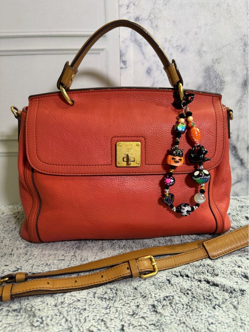 MCM Coral Leather Bag Bag charms not included