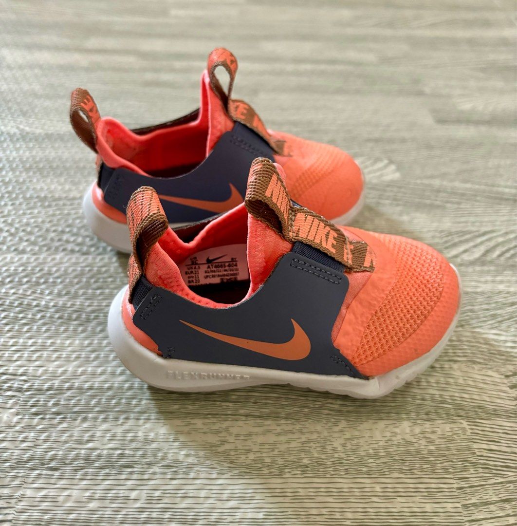 Nike Baby's Flex Runner Shoes (Category: Babies & Kids Fashion) located in Cabuyao City. Submitted by KJA_0806 (Listing ID 1329701102, Image 2). Description: Lightweight and flexible. Seldom used. No more box Size: 5C rfs: outgrown .
