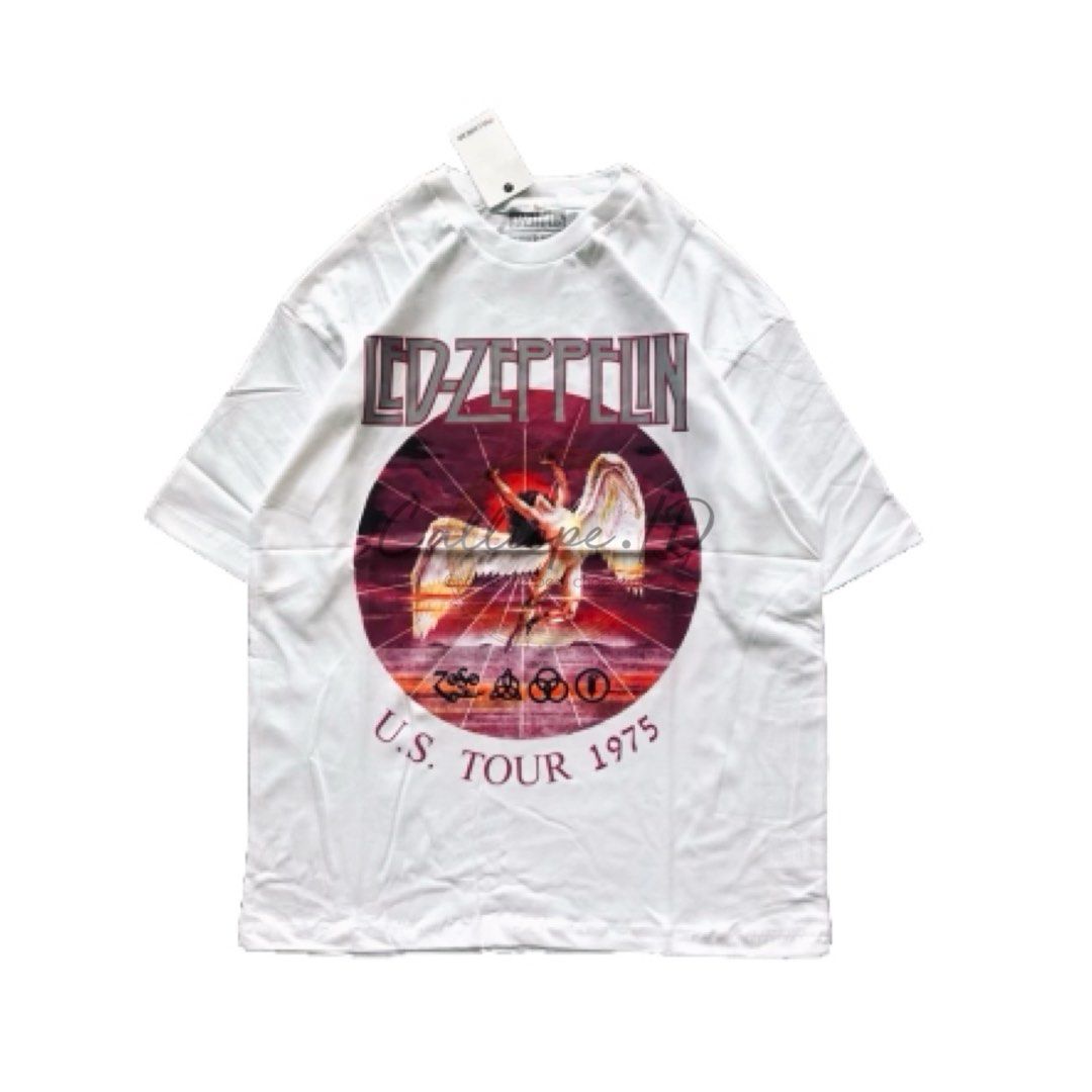 Official Merch Pull Bear T Shirt Kaos Band Merchandise Pull Bear Led Zeppelin Unisex Fesyen Pria Pakaian Atasan di Carousell