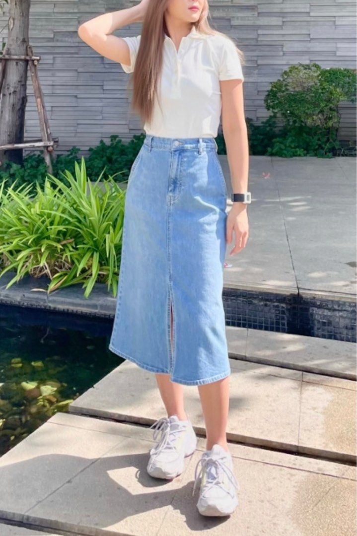 Uniqlo long denim skirt 2025
